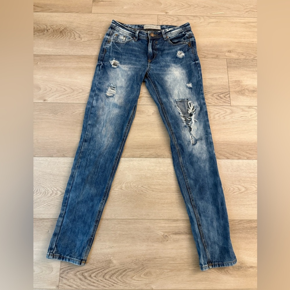 Trendy Blue Boyfriend Jeans